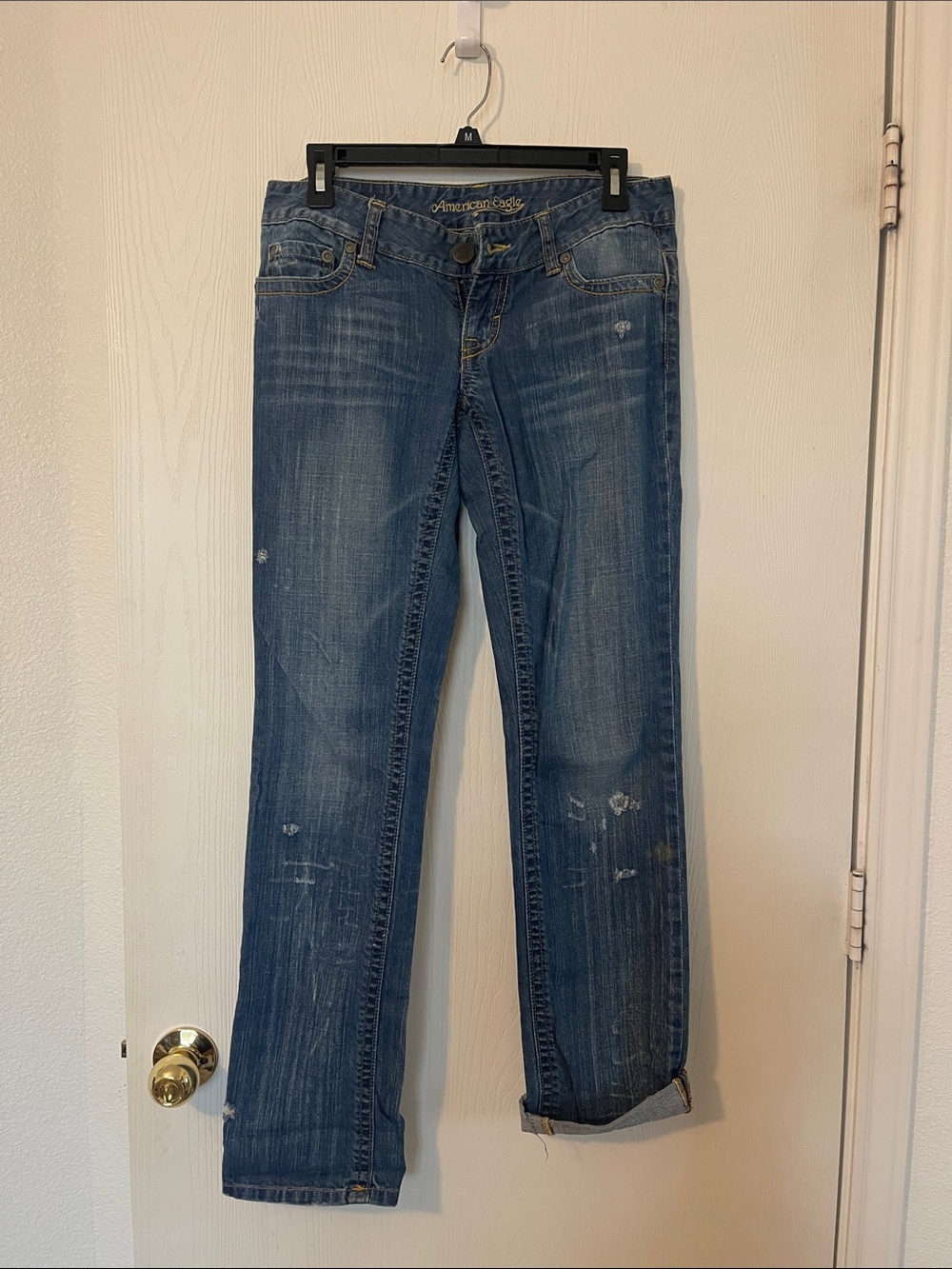 American Eagle Outfitters Women's Faded Blue Slim Straight Jeans